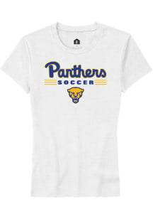 Rally Pitt Panthers Womens White Soccer Short Sleeve T-Shirt