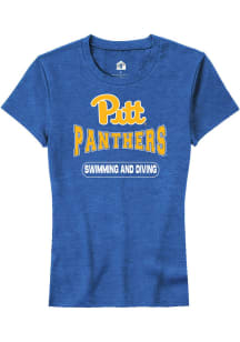 Rally Pitt Panthers Womens Blue Swimming and Diving Short Sleeve T-Shirt