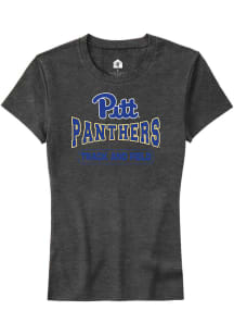 Rally Pitt Panthers Womens Charcoal Track and Field Short Sleeve T-Shirt
