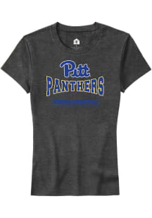 Rally Pitt Panthers Womens Charcoal Womens Basketball Short Sleeve T-Shirt