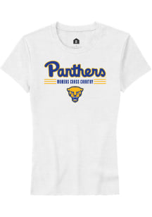 Rally Pitt Panthers Womens White Womens Cross Country Short Sleeve T-Shirt