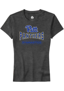 Rally Pitt Panthers Womens Charcoal Gymnastics Short Sleeve T-Shirt