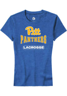 Rally Pitt Panthers Womens Blue Lacrosse Short Sleeve T-Shirt