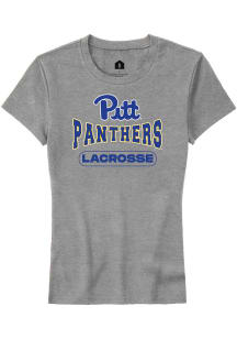 Rally Pitt Panthers Womens Grey Lacrosse Short Sleeve T-Shirt