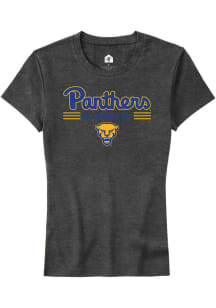Rally Pitt Panthers Womens Charcoal Womens Swimming and Diving Short Sleeve T-Shirt