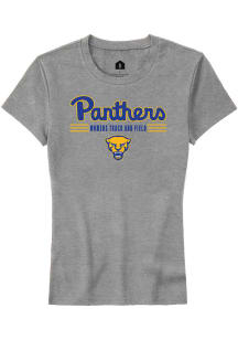 Rally Pitt Panthers Womens Grey Womens Track and Field Short Sleeve T-Shirt