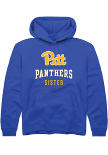 Rally Pitt Panthers Youth Blue Sister Long Sleeve Hoodie