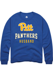 Rally Pitt Panthers Mens Blue Husband Long Sleeve Crew Sweatshirt