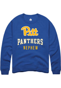 Rally Pitt Panthers Mens Blue Nephew Long Sleeve Crew Sweatshirt