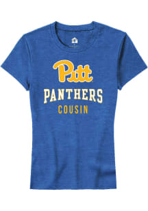 Rally Pitt Panthers Womens Blue Cousin Short Sleeve T-Shirt