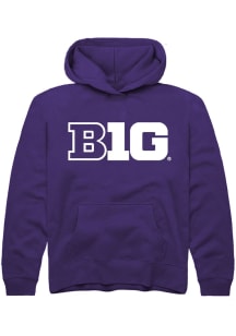 Youth Big Ten Purple Rally Primary Logo Design Long Sleeve Hooded Sweatshirt