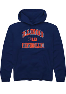 Rally Illinois Fighting Illini Youth Navy Blue No 1 Long Sleeve Hoodie