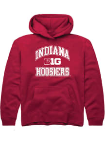 Youth Indiana Hoosiers Red Rally No 1 Long Sleeve Hooded Sweatshirt