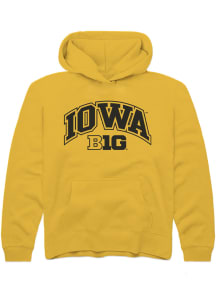 Rally Iowa Hawkeyes Youth Yellow Arch Logo Long Sleeve Hoodie