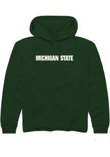 Youth Michigan State Spartans Green Rally Wordmark Long Sleeve Hooded Sweatshirt