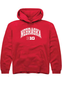 Rally Nebraska Cornhuskers Youth Red Arch Logo Long Sleeve Hoodie