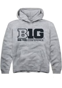 Youth Big Ten Grey Rally Conference Long Sleeve Hooded Sweatshirt