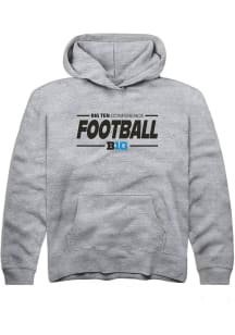 Rally Big Ten Youth Grey Football Long Sleeve Hoodie