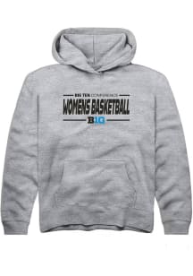 Youth Big Ten Grey Rally Womens Basketball Long Sleeve Hooded Sweatshirt