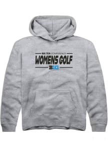 Youth Big Ten Grey Rally Womens Golf Long Sleeve Hooded Sweatshirt