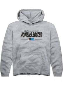 Youth Big Ten Grey Rally Womens Soccer Long Sleeve Hooded Sweatshirt