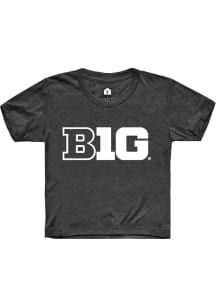 Youth Big Ten Charcoal Rally Primary Logo Short Sleeve T-Shirt