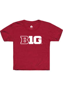 Youth Big Ten Cardinal Rally Primary Logo Short Sleeve T-Shirt