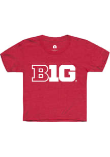 Youth Big Ten Red Rally Primary Logo Short Sleeve T-Shirt