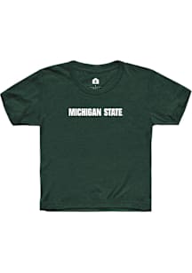 Rally Michigan State Spartans Youth Green Wordmark Short Sleeve T-Shirt