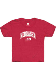Rally Nebraska Cornhuskers Youth Red Arch Logo Short Sleeve T-Shirt