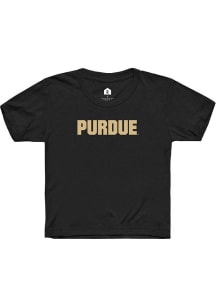 Youth Purdue Boilermakers Black Rally Wordmark Short Sleeve T-Shirt