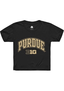 Youth Purdue Boilermakers Black Rally Arch Logo Short Sleeve T-Shirt