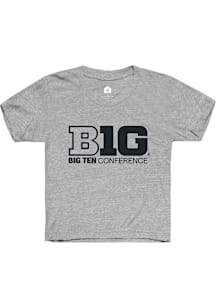 Rally Big Ten Youth Grey Conference Short Sleeve T-Shirt