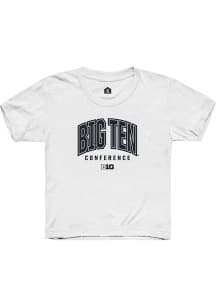 Youth Big Ten White Rally Arch Logo Short Sleeve T-Shirt