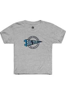 Youth Big Ten Grey Rally Pennant Short Sleeve T-Shirt