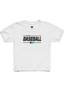 Rally Big Ten Youth White Baseball Short Sleeve T-Shirt