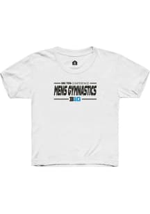 Youth Big Ten White Rally Mens Gymnastics Short Sleeve T-Shirt