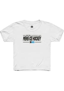 Youth Big Ten White Rally Mens Ice Hockey Short Sleeve T-Shirt