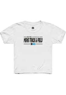 Youth Big Ten White Rally Mens Track &amp; Field Short Sleeve T-Shirt