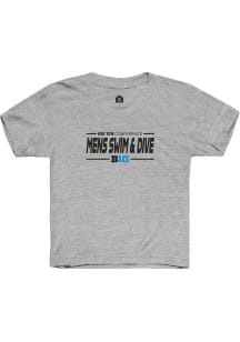 Youth Big Ten Grey Rally Mens Swimming &amp; Diving Short Sleeve T-Shirt