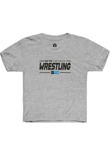 Youth Big Ten Grey Rally Wrestling Short Sleeve T-Shirt