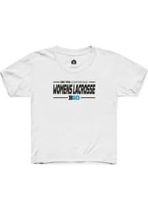 Youth Big Ten White Rally Womens Lacrosse Short Sleeve T-Shirt