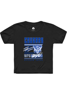 Rally BYU Cougars Youth Black Retro Short Sleeve T-Shirt