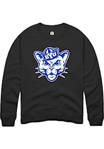 Rally BYU Cougars Mens Black Alt Logo Long Sleeve Crew Sweatshirt