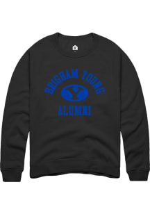 Rally BYU Cougars Mens Black Alumni Arch Long Sleeve Crew Sweatshirt