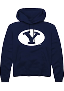 Rally BYU Cougars Mens Navy Blue Primary Logo Long Sleeve Hoodie