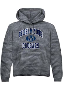 Rally BYU Cougars Mens Charcoal No 1 Long Sleeve Hoodie