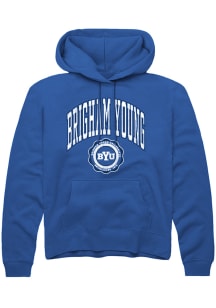 Rally BYU Cougars Mens Blue Arch Seal Long Sleeve Hoodie