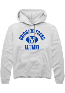 Rally BYU Cougars Mens White Alumni Arch Long Sleeve Hoodie