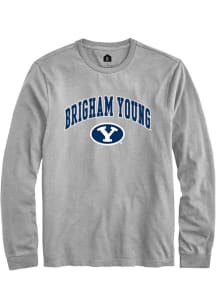 Rally BYU Cougars Grey Arch Logo Long Sleeve T Shirt